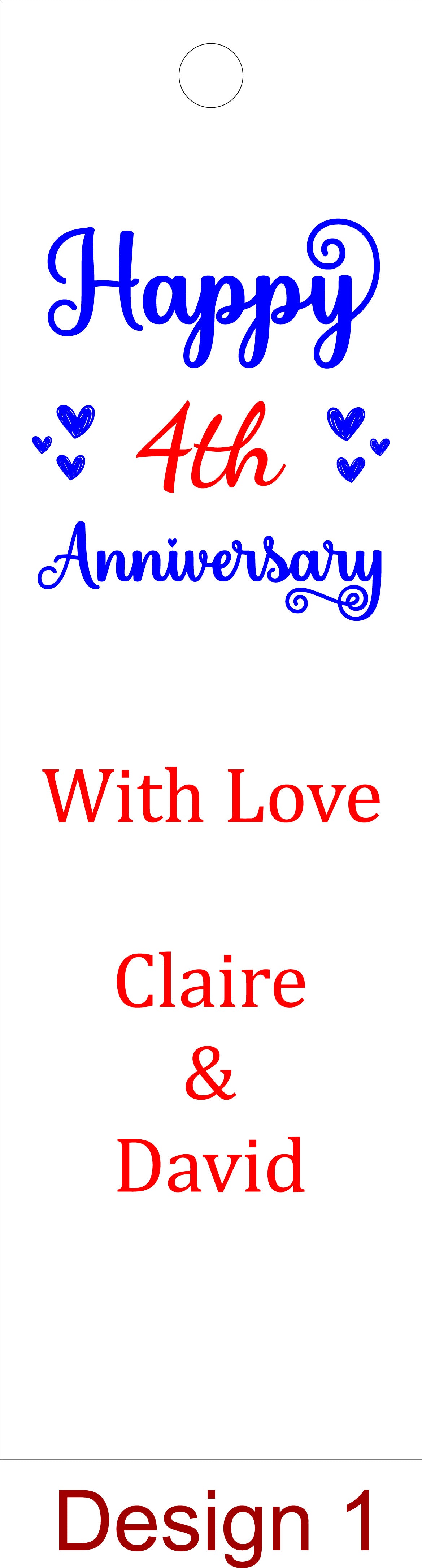 Anniversary - Personalise - Bespoke Bottle Box - Choose from 10 Designs - 6 Colours - Wood and Acrylic