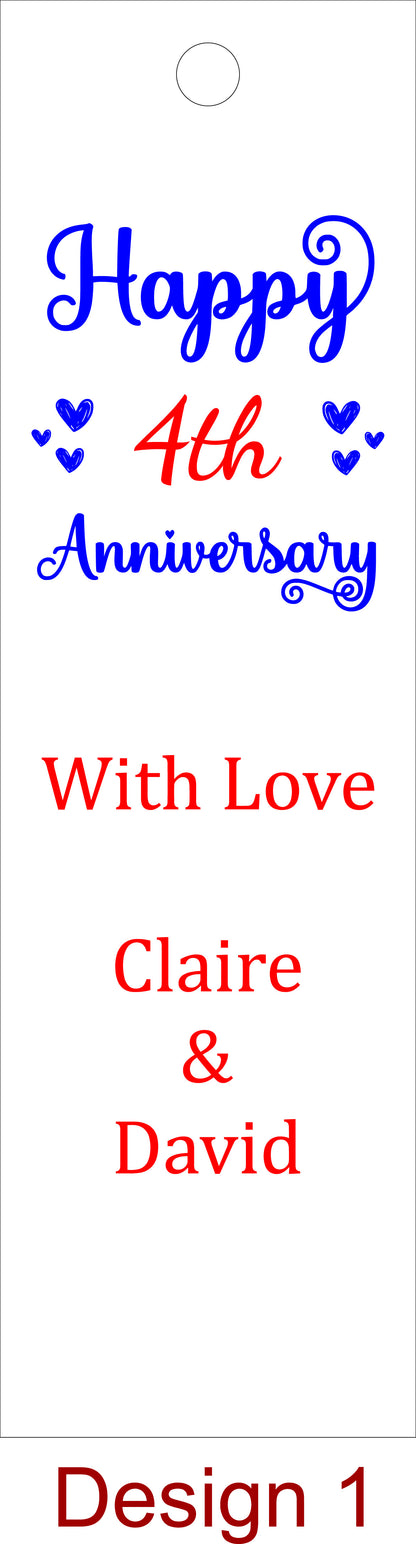 Anniversary - Personalise - Bespoke Bottle Box - Choose from 10 Designs - 6 Colours - Wood and Acrylic