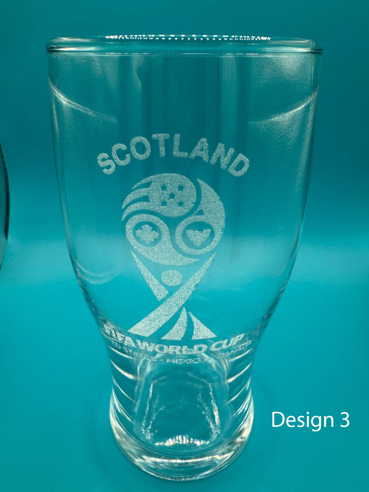 Scotland Football World Cup 2026 engraved pint glass - Choice of 3 designs.