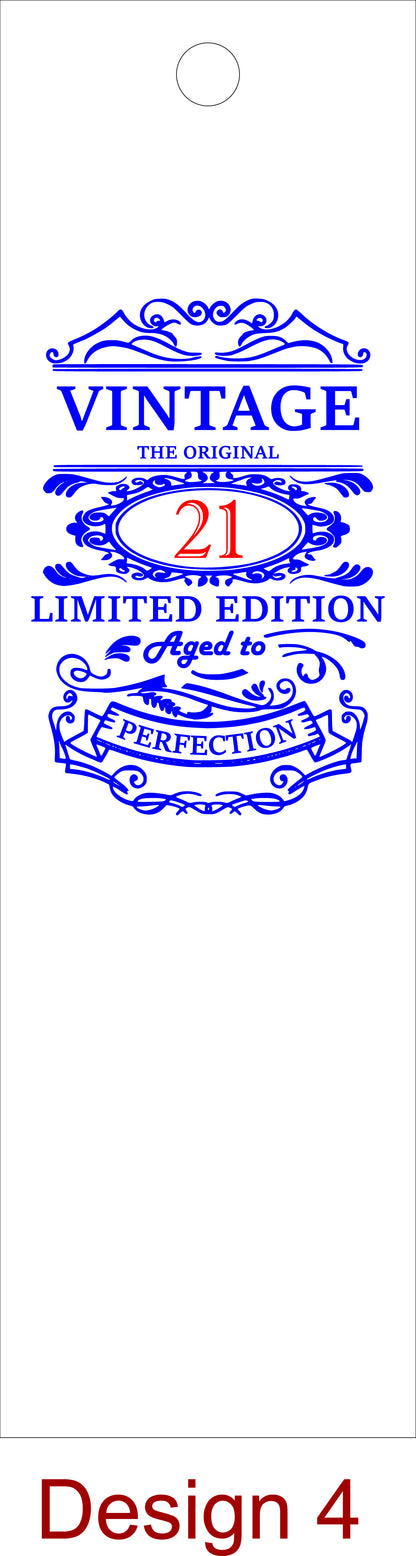 Happy Birthday - Personalise - Bespoke Bottle Box - Choose from 10 Designs - 6 Colours - Wood and Acrylic
