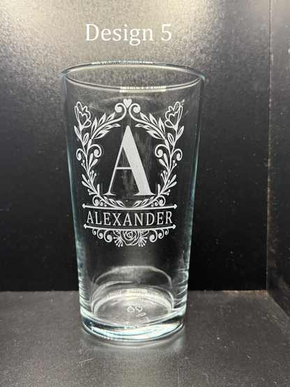Personalised Monogram Pint Glass