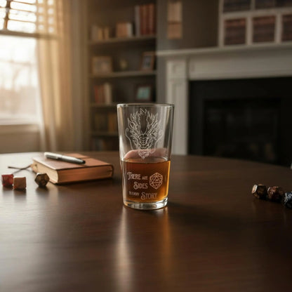 Dungeons and Dragons themed Pint Glass 24 Options - Presentation Box