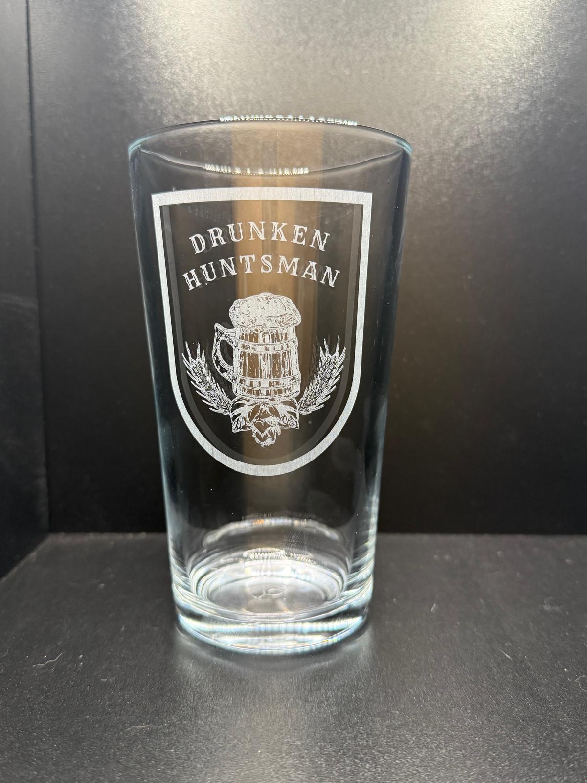 Drunken Huntsman Inn - Elder Scrolls Themed - Engraved Pint Glass - Presentation Box