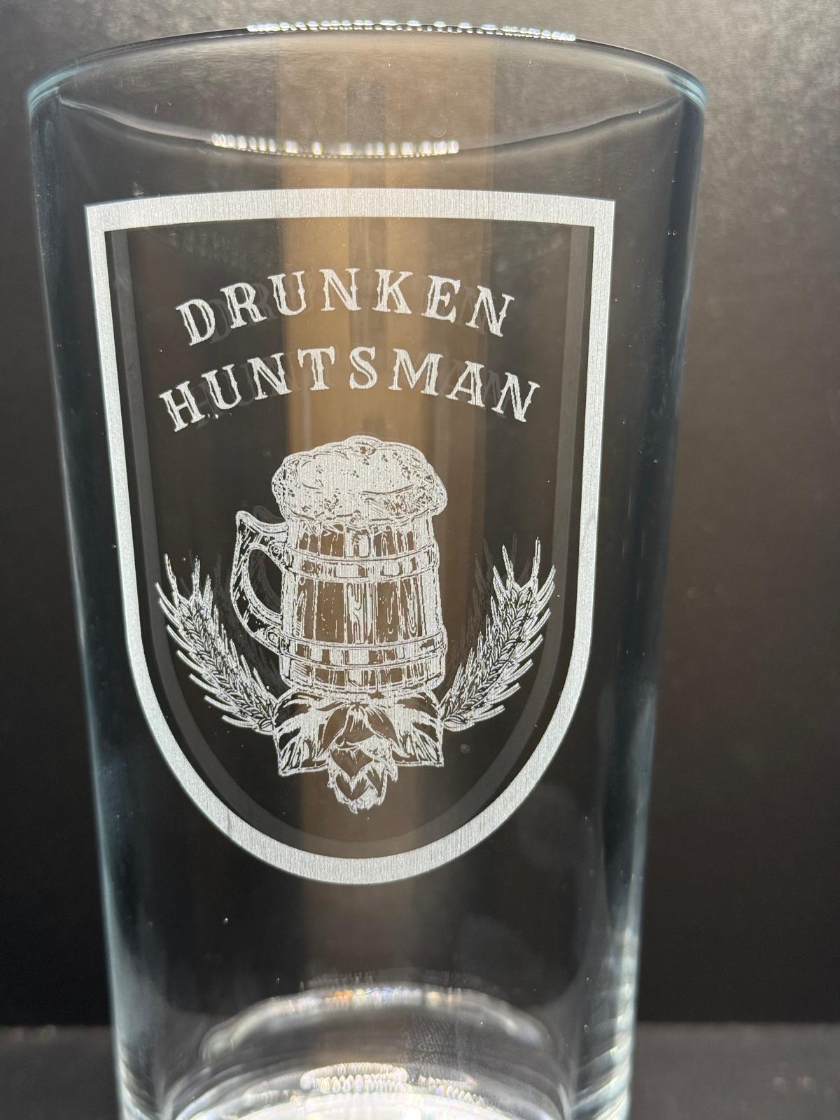 Drunken Huntsman Inn - Elder Scrolls Themed - Engraved Pint Glass - Presentation Box