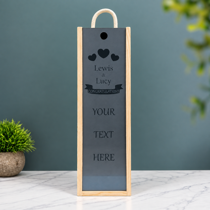 Personalised Wine Box Engagement Celebration Wedding Gift Custom Laser Engraved