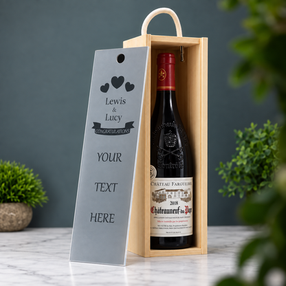 Personalised Wine Box Engagement Celebration Wedding Gift Custom Laser Engraved