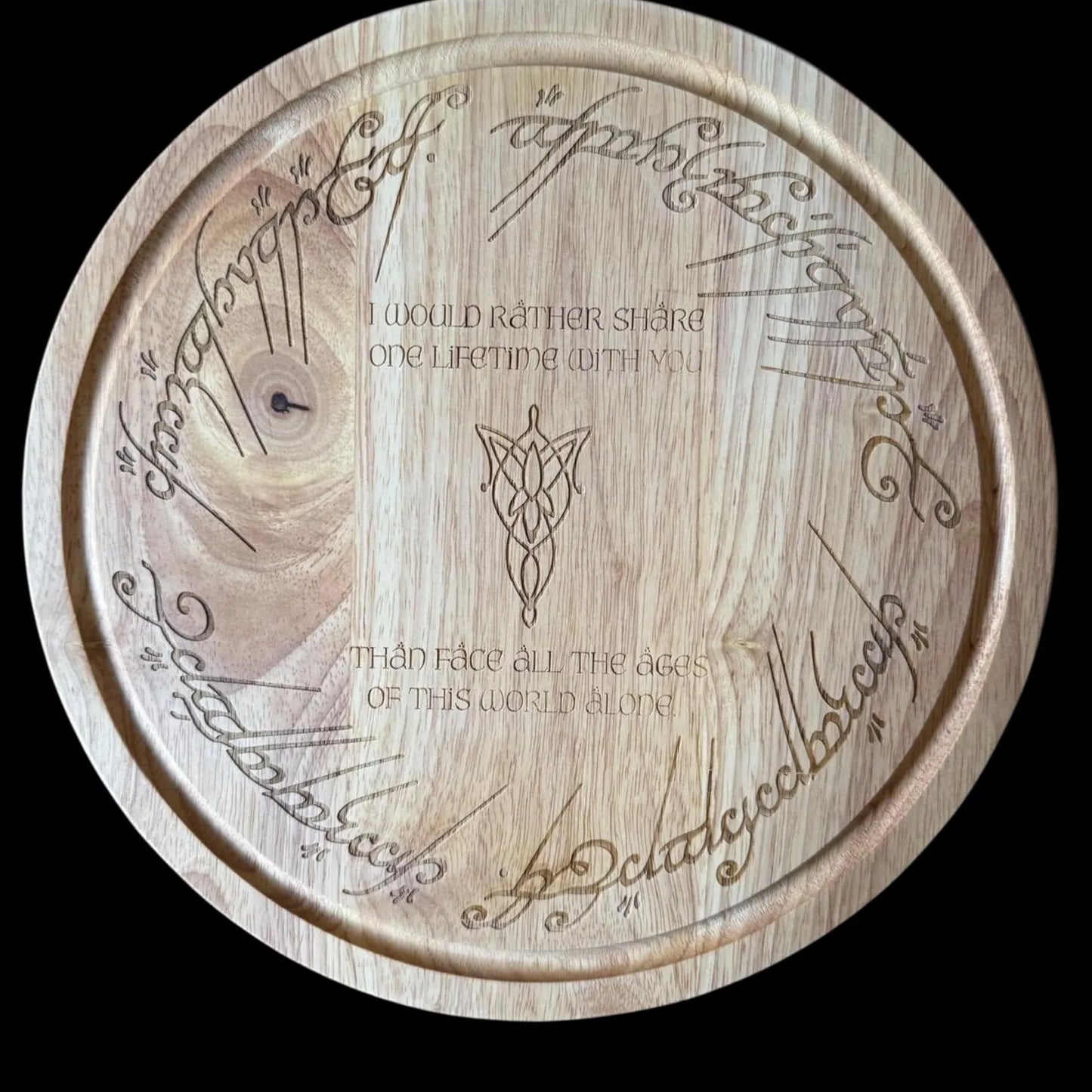 Lord of the Rings inspired Evenstar Round Chopping Board.