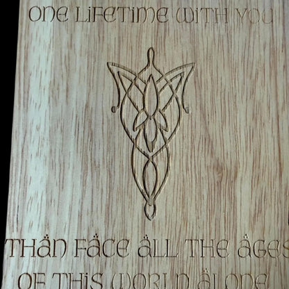 Lord of the Rings inspired Evenstar Round Chopping Board.