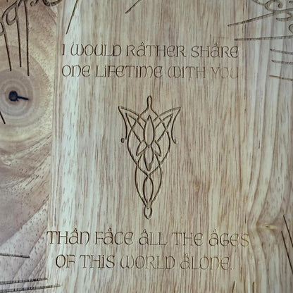 Lord of the Rings inspired Evenstar Round Chopping Board.