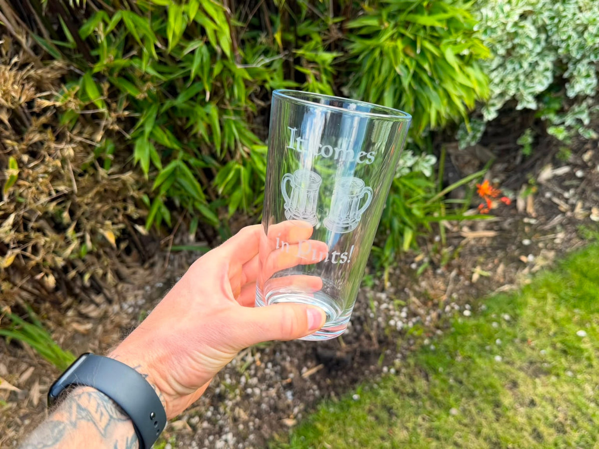 It Comes in Pints Pint Pots Pint Glass, Personalised, another view