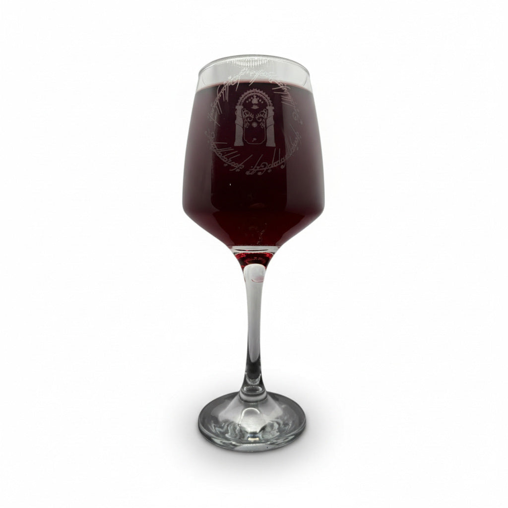 Personalised - Engraved LotR inspired Wine glass - choose from 6 designs