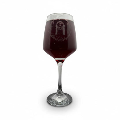 Personalised - Engraved LotR inspired Wine glass - choose from 6 designs