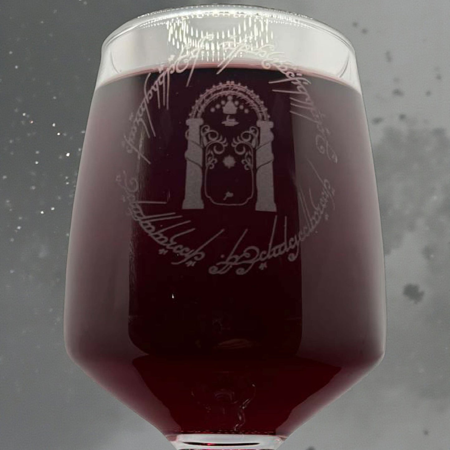 Personalised - Engraved LotR inspired Wine glass - choose from 6 designs
