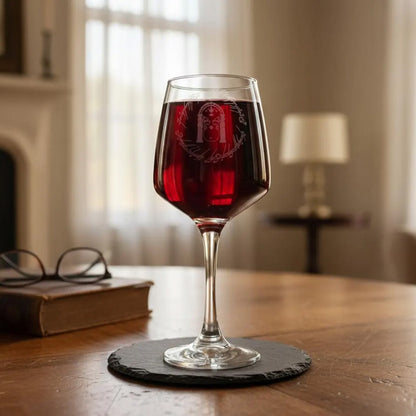 Personalised - Engraved LotR inspired Wine glass - choose from 6 designs
