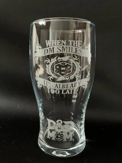 Dungeons and Dragons themed Pint Glass 24 Options