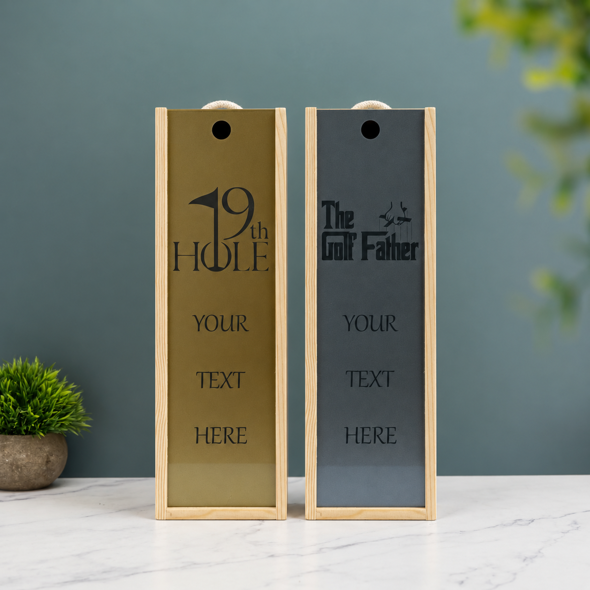 Personalised Wine Box Golf Gift Retirement Celebration Presentation Custom Laser Engraved