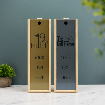 Personalised Wine Box Golf Gift Retirement Celebration Presentation Custom Laser Engraved