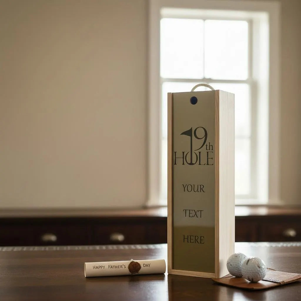 Personalised Wine Box Golf Gift Retirement Celebration Presentation Custom Laser Engraved