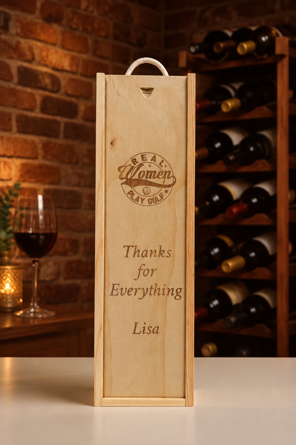 Personalised Wine Box Golf Gift Retirement Celebration Presentation Custom Laser Engraved