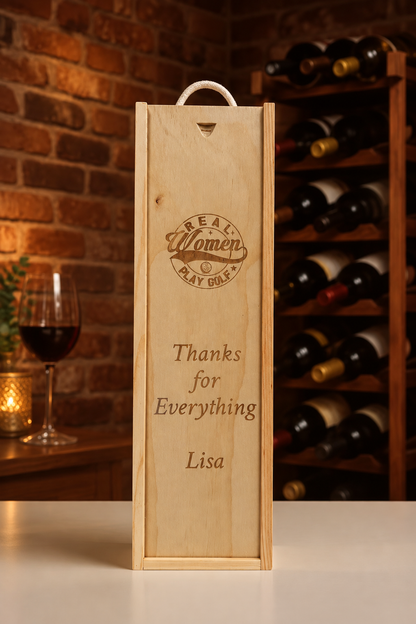 Personalised Wine Box Golf Gift Retirement Celebration Presentation Custom Laser Engraved