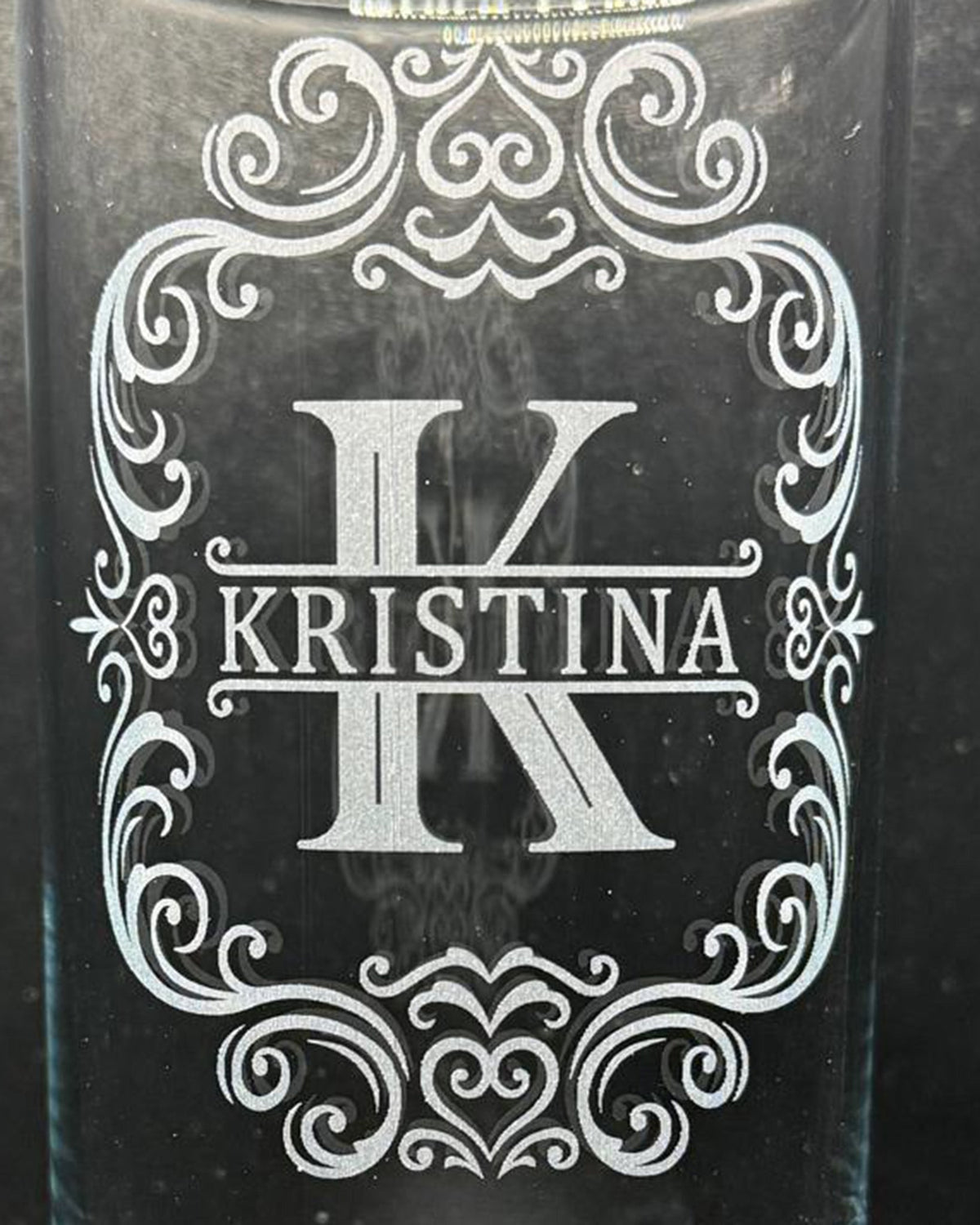 Monogram Engraved Highball Glass, Personalised, another view