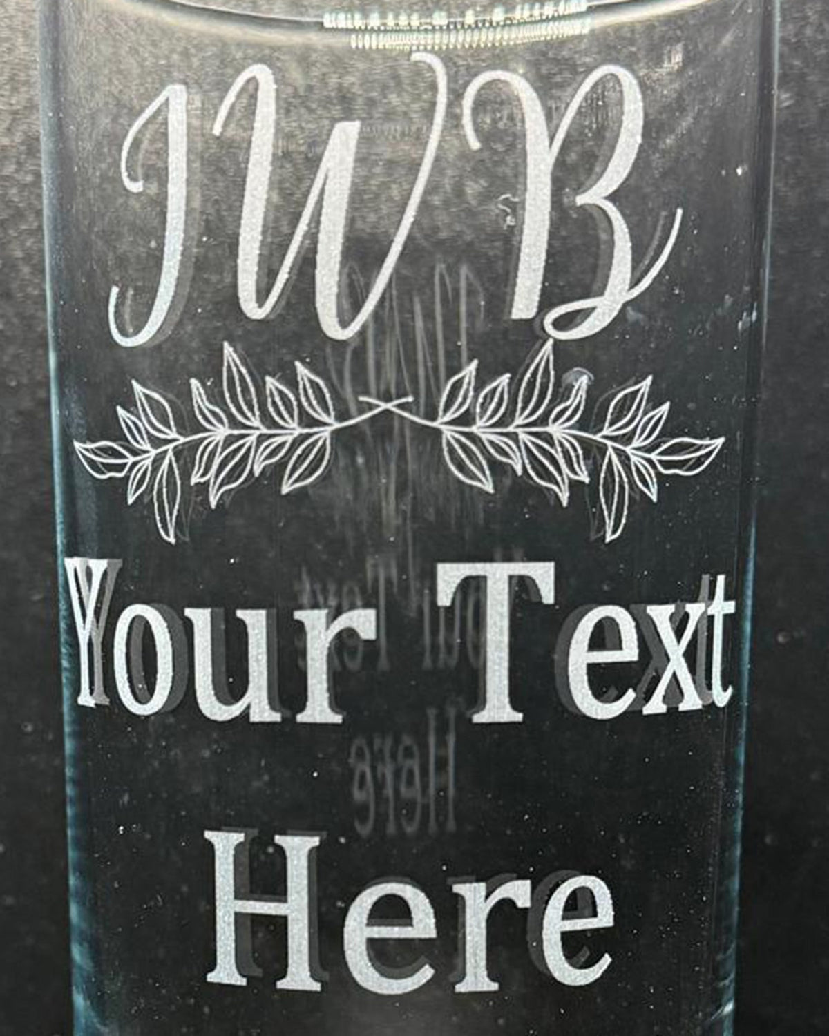 Monogram Engraved Highball Glass, Personalised, another view