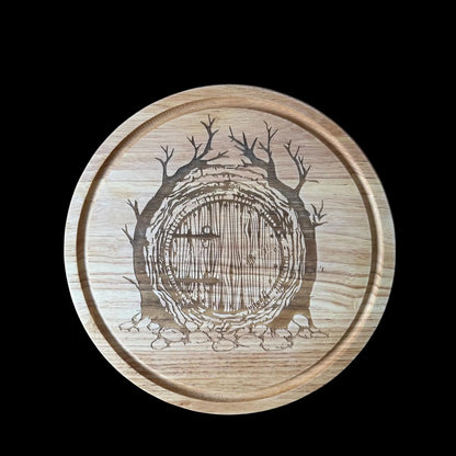 Lord of the Rings inspired Hobbit Door Round Chopping Board