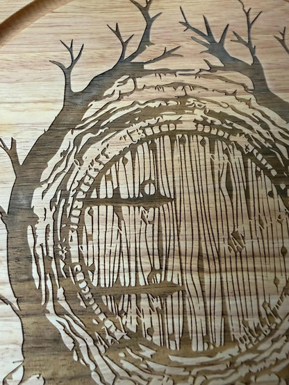 Lord of the Rings inspired Hobbit Door Round Chopping Board