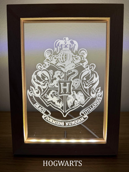 LED Picture Frame - Harry Potter inspired - House Shields