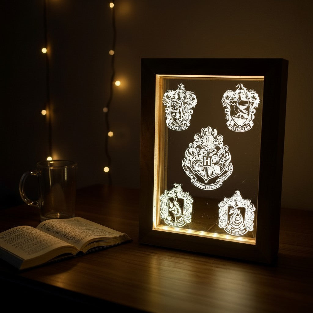 LED Picture Frame - Harry Potter inspired - House Shields