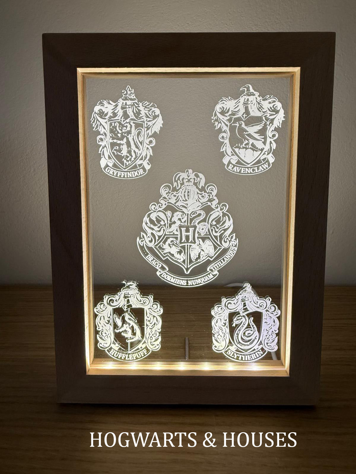 LED Picture Frame - Harry Potter inspired - House Shields