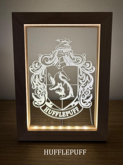 LED Picture Frame - Harry Potter inspired - House Shields