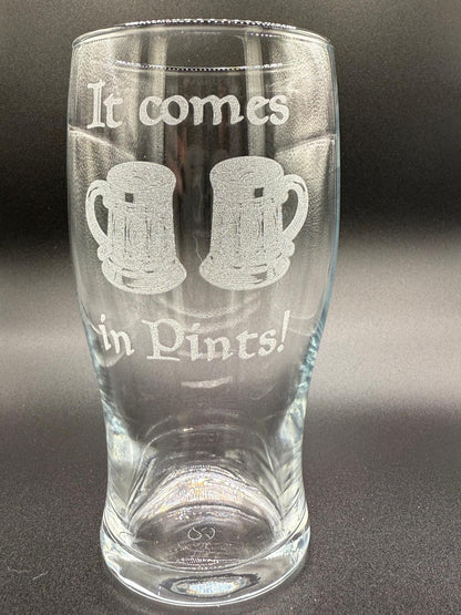 It Comes in Pints - Pint Pots - Lord of the Rings- Engraved Pint Glass