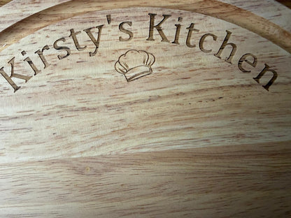 Personalised Round Chopping or Serving Board. - presentation, charcuterie, pizza
