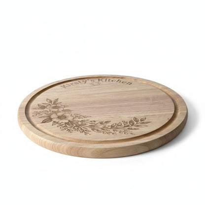 Personalised Round Chopping or Serving Board. - presentation, charcuterie, pizza
