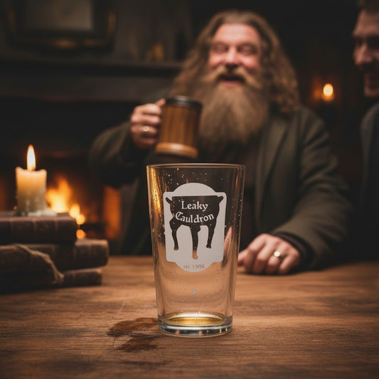 Leaky Cauldron - Pub Sign - Harry Potter - Engraved Pint Glass - Presentation Box