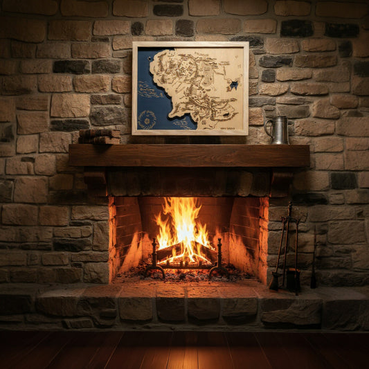 Lord of the Rings - Middle earth 3D Relief Map Wooden Art Picture