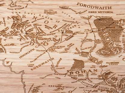 Lord of the Rings inspired Middle Earth Map Rectangular Chopping Board