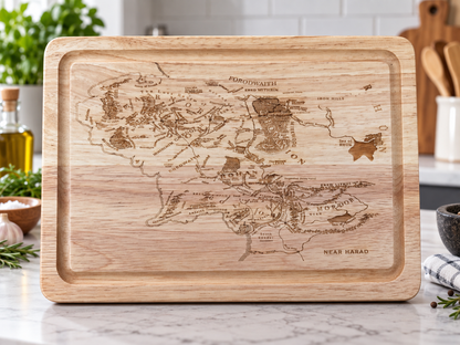 Lord of the Rings inspired Middle Earth Map Rectangular Chopping Board