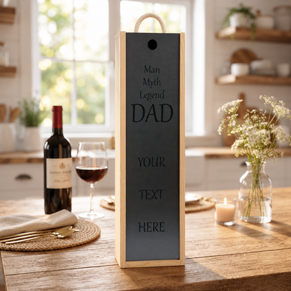 Personalised Wooden Wine Box Mum Dad Baby New Born Custom Engraved
