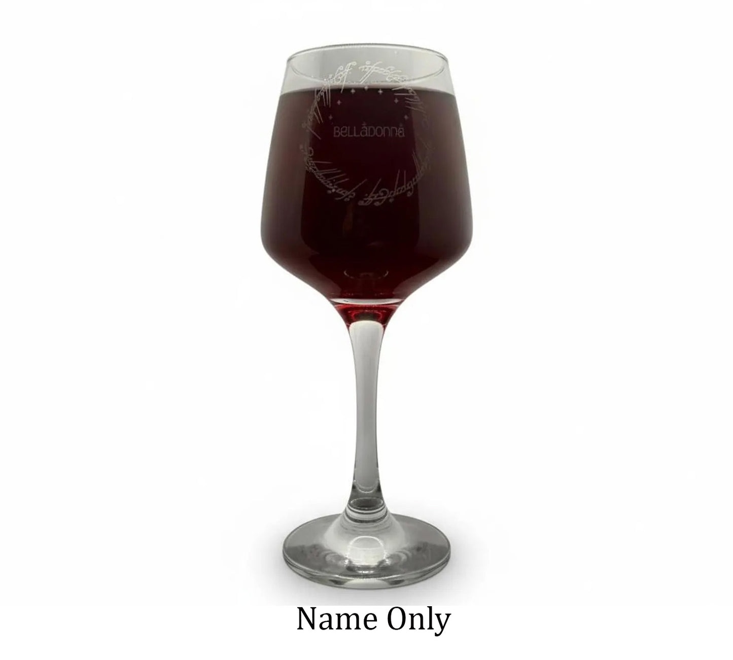 Personalised - Engraved LotR inspired Wine glass - choose from 6 designs