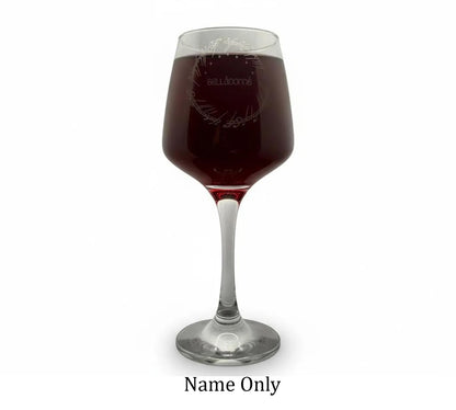 Personalised - Engraved LotR inspired Wine glass - choose from 6 designs