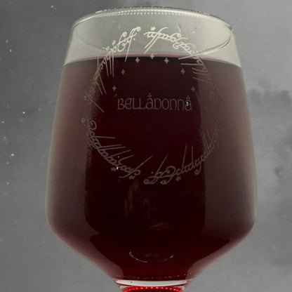 Personalised - Engraved LotR inspired Wine glass - choose from 6 designs