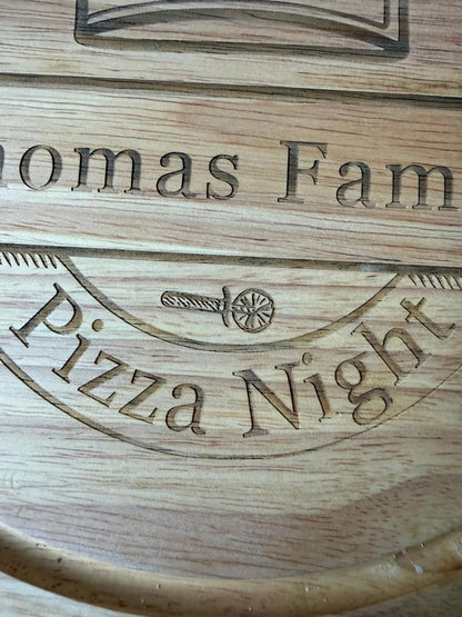 Chef's Hat Round Pizza Board, Personalised, another view