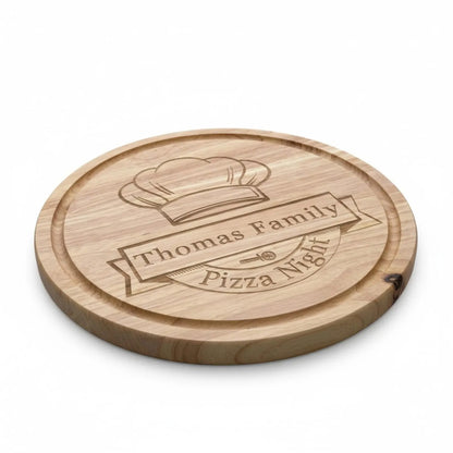 Personalised Round Pizza, presentation, charcuterie, chopping board