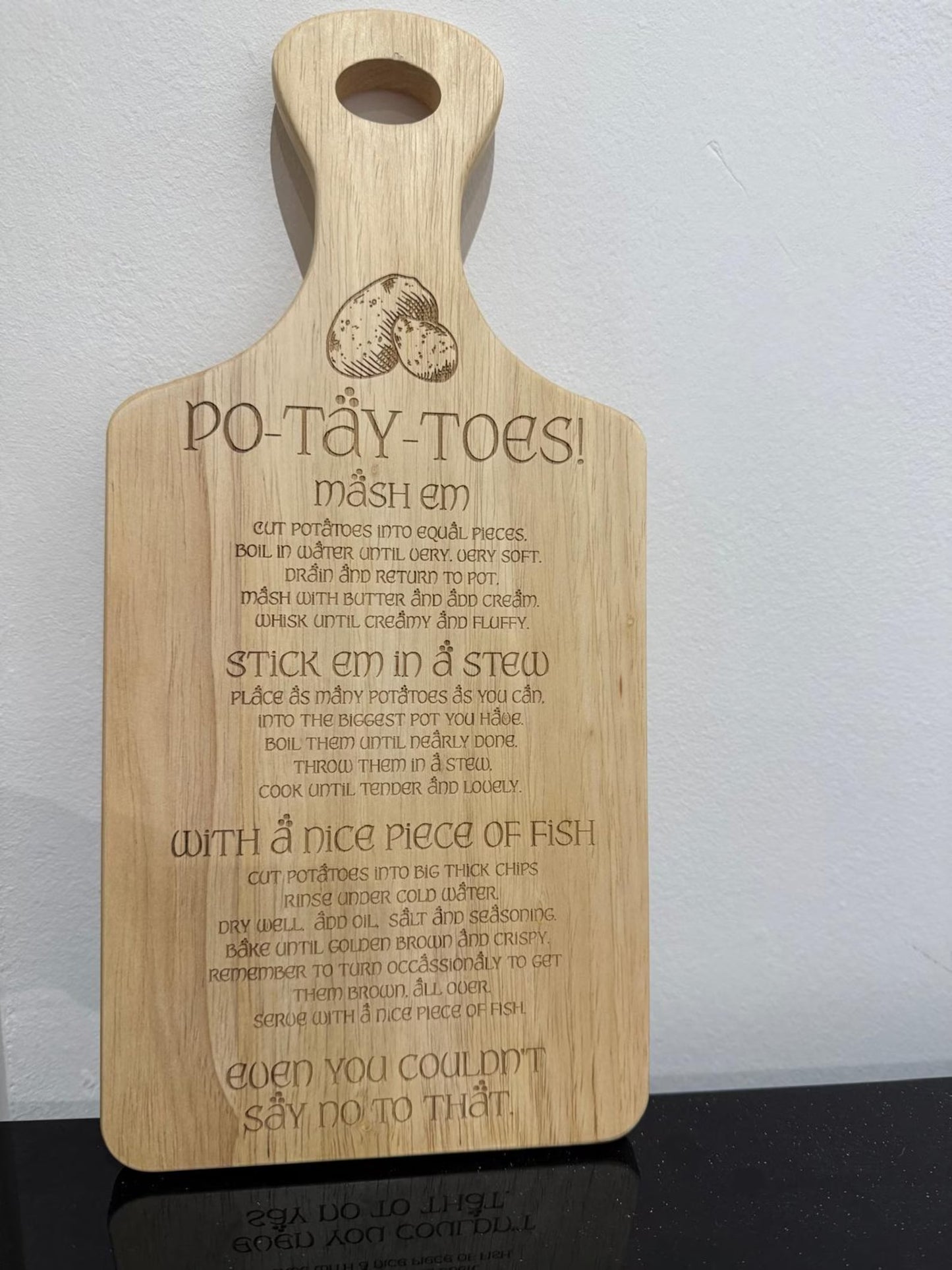 Lord of the Rings inspired Potatoes Chopping Board