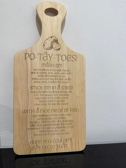 Lord of the Rings inspired Potatoes Chopping Board