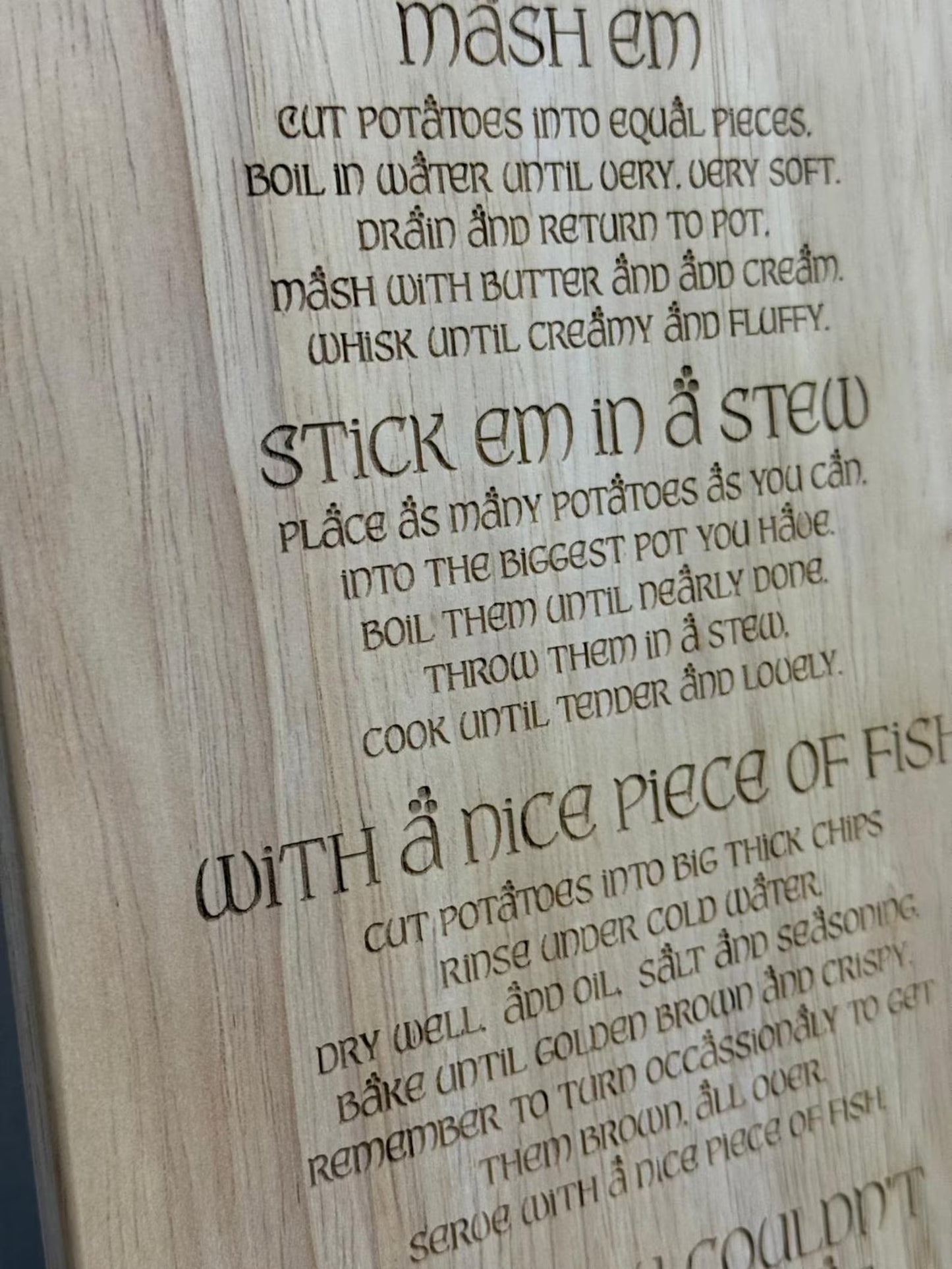 Lord of the Rings inspired Potatoes Chopping Board