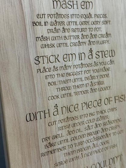 Lord of the Rings inspired Potatoes Chopping Board