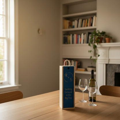Engagement - Personalise - Bespoke Bottle Box - Choose from 10 Designs - 6 Colours - Wood and Acrylic
